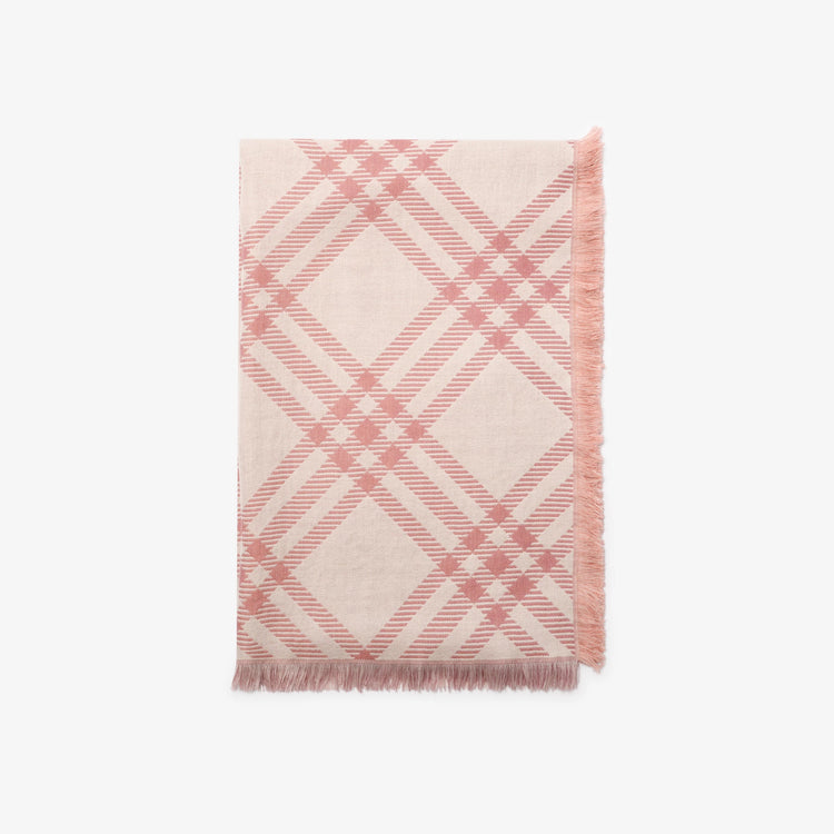 Wool-Silk Gradient Check Scarf (8125849)