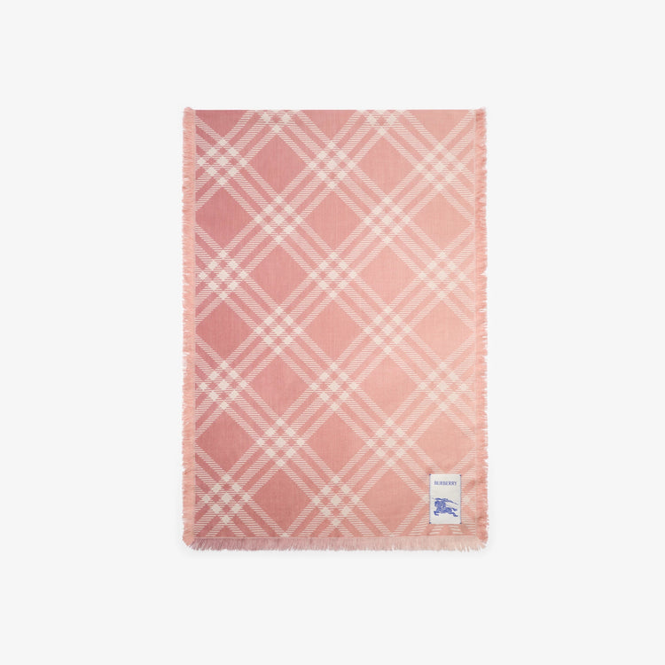 Wool-Silk Gradient Check Scarf (8125849)