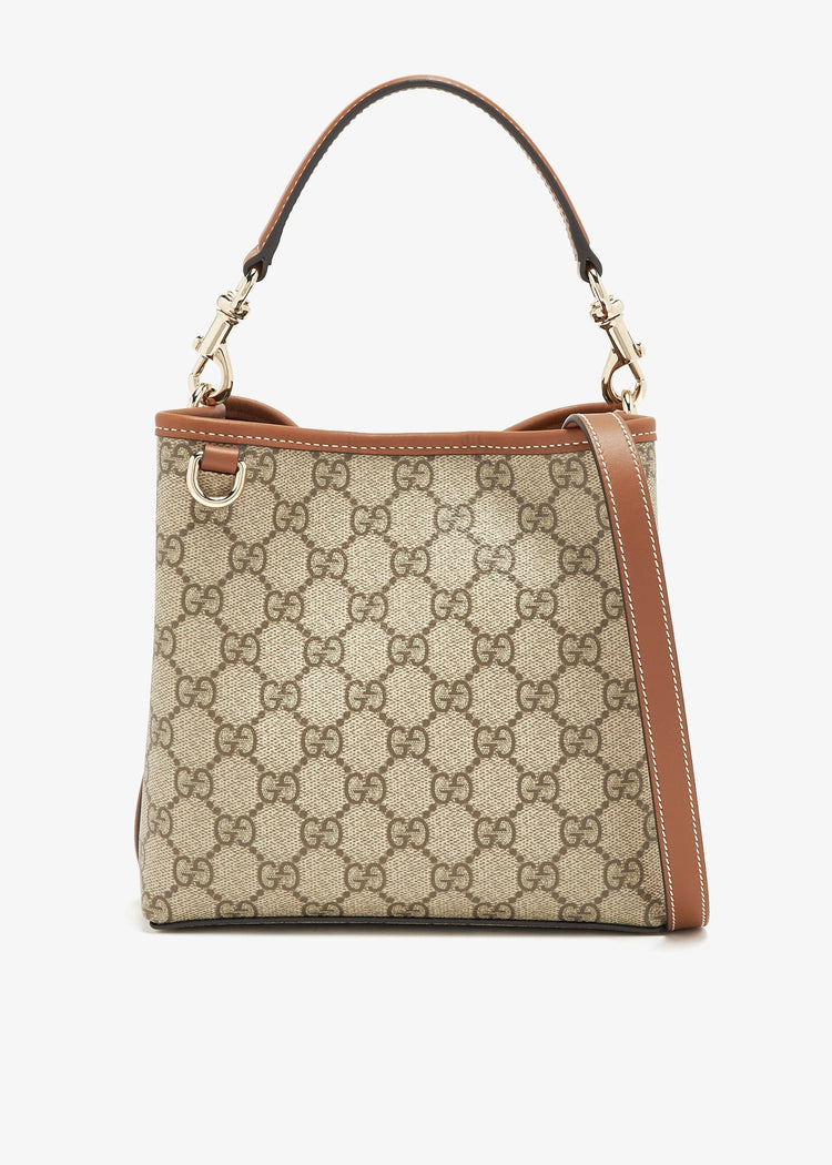 Cream ‘GG Emblem Mini’ bucket bag