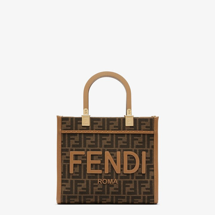 Sunshine Small FF Jacquard Fabric Shopper Bag