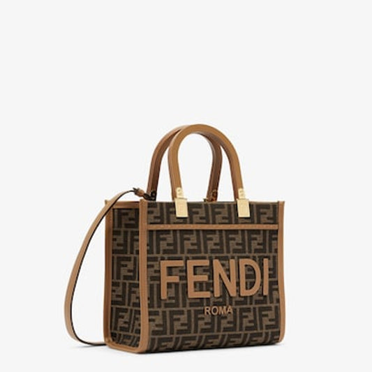 Sunshine Small FF Jacquard Fabric Shopper Bag