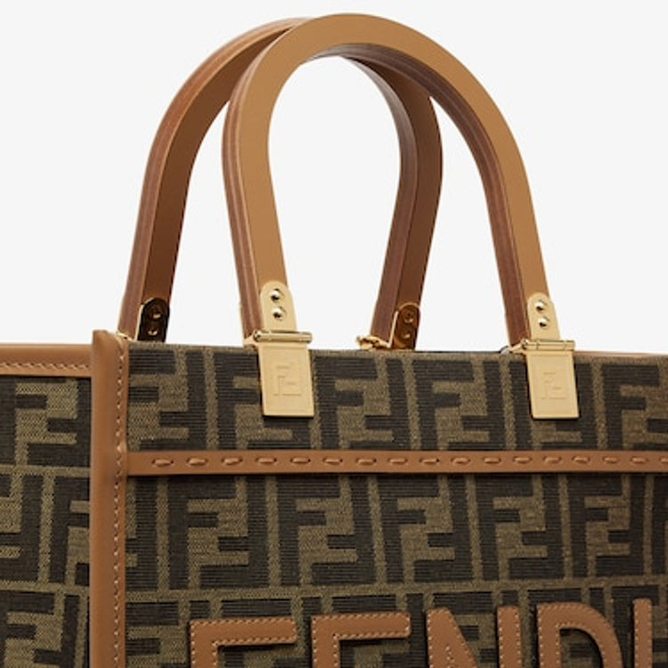 Sunshine Small FF Jacquard Fabric Shopper Bag