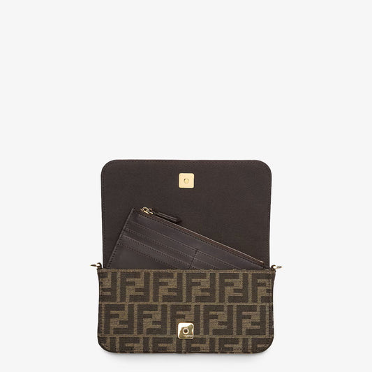 Brown FF Fabric Wallet On Chain