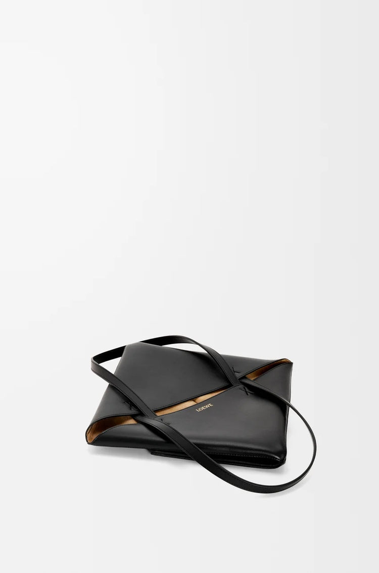 Medium Puzzle Fold tote in shiny calfskin
