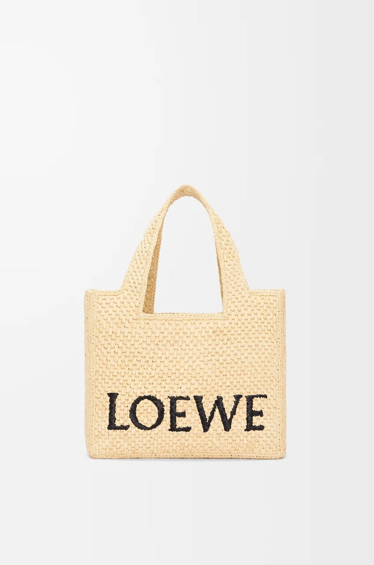 Small Font tote in raffia
