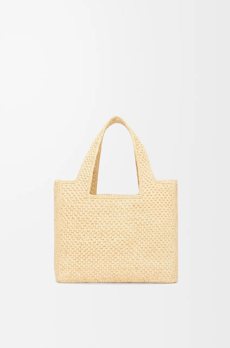 Small Font tote in raffia
