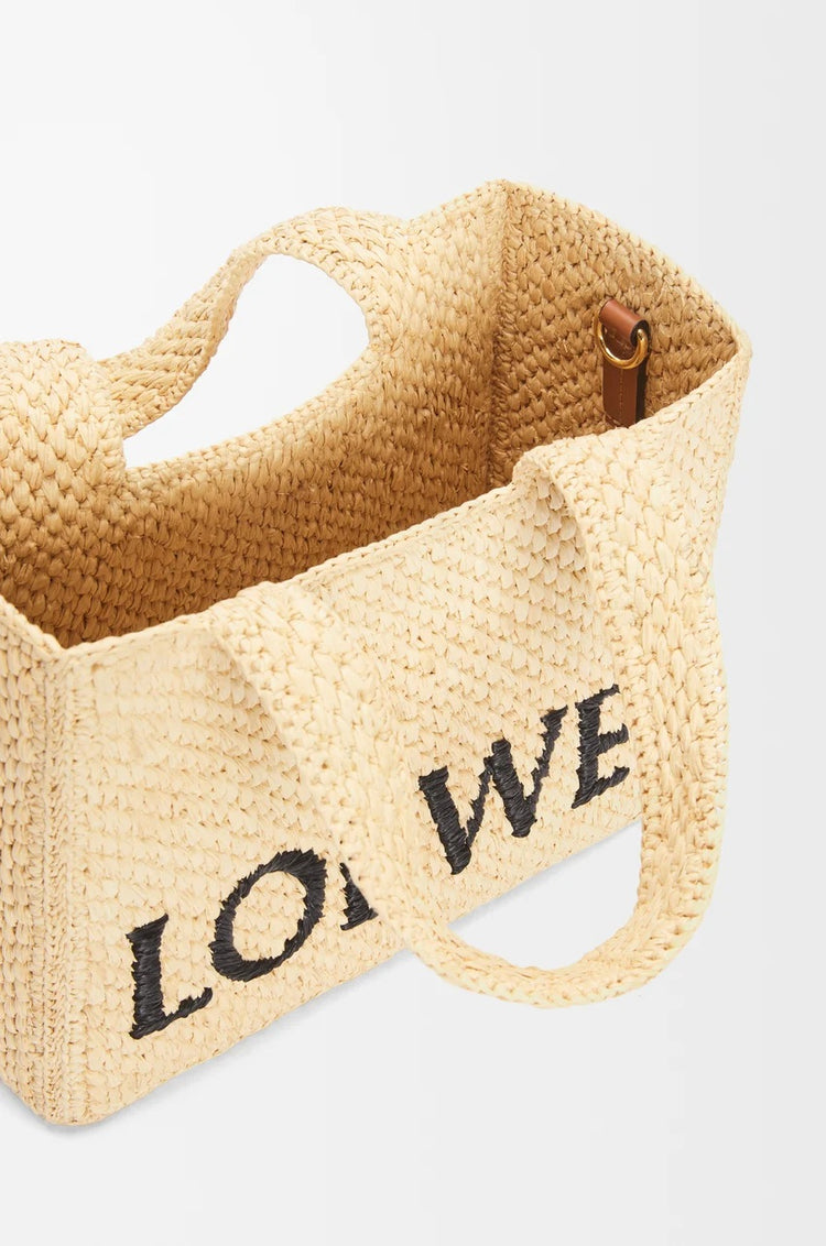 Small Font tote in raffia