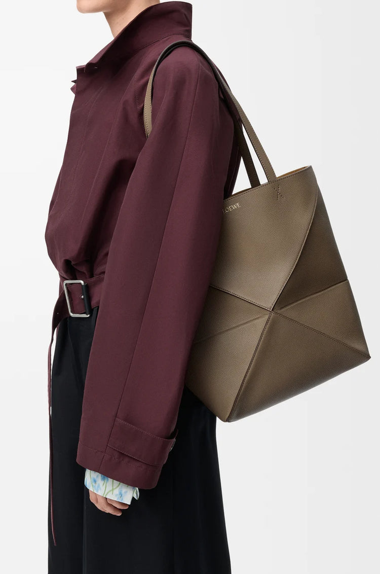 Medium Puzzle Fold tote in soft grained calfskin
