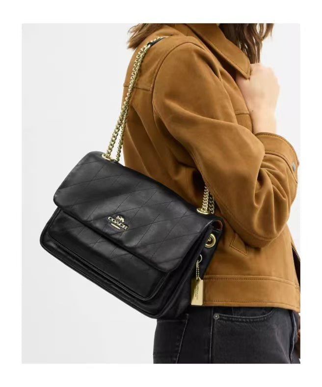COACH Elodie Crossbody Bag With Quilting in Black CCZ62