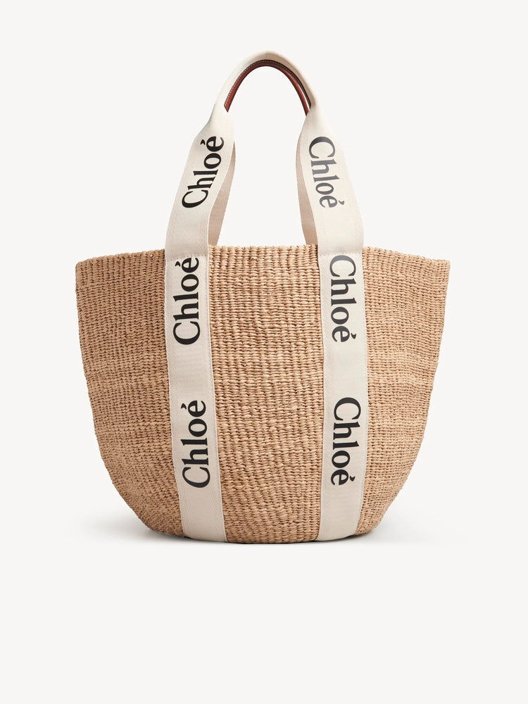 CHLOE LARGE WOODY BASKET IN NATURAL FIBERS