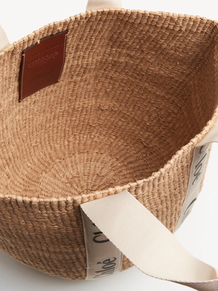 CHLOE LARGE WOODY BASKET IN NATURAL FIBERS