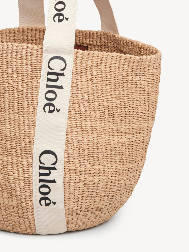 CHLOE LARGE WOODY BASKET IN NATURAL FIBERS