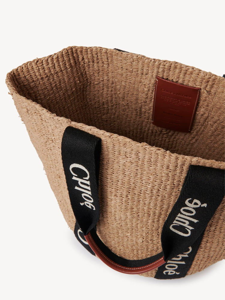 CHLOE LARGE WOODY BASKET IN NATURAL FIBERS