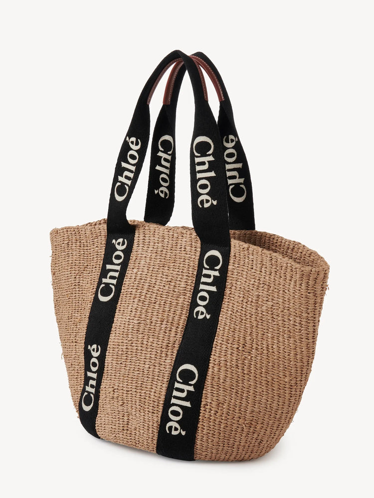 CHLOE LARGE WOODY BASKET IN NATURAL FIBERS