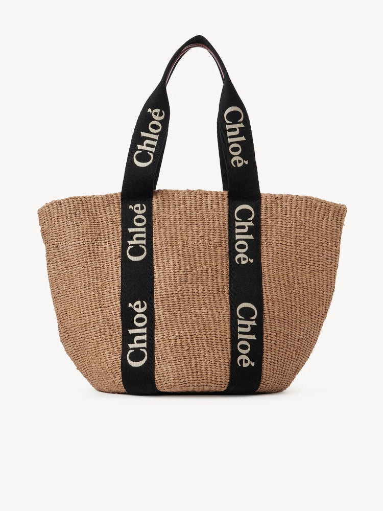 CHLOE LARGE WOODY BASKET IN NATURAL FIBERS