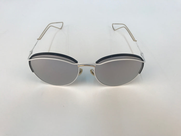 Dior White/Grey Mirrored DiorRound Aviator Sunglasses