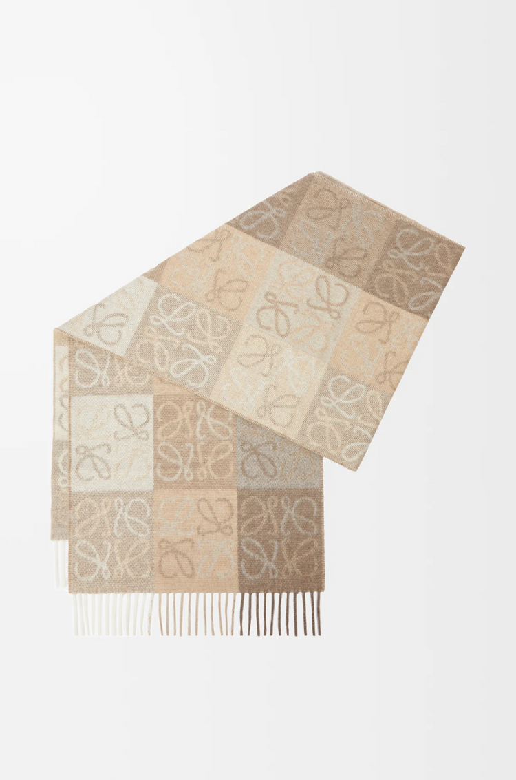 LOEWE Reversible Checkerboard Scarf (F810487)