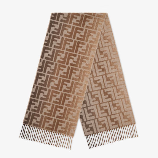 Beige FF Wool Scarf
