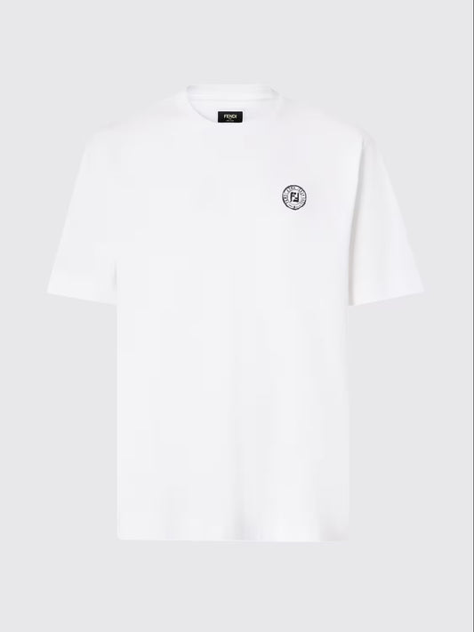 White FF Postcards Cotton T-Shirt