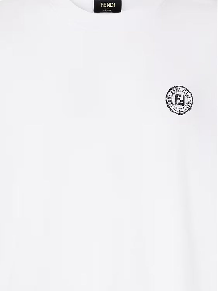 White FF Postcards Cotton T-Shirt