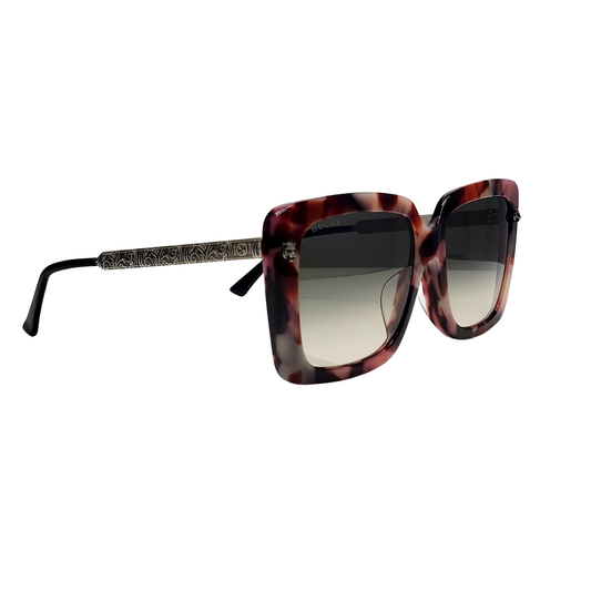 GG Tortoiseshell Pink Square Sunglasses (GG0216SA)