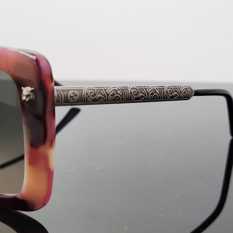GG Tortoiseshell Pink Square Sunglasses (GG0216SA)