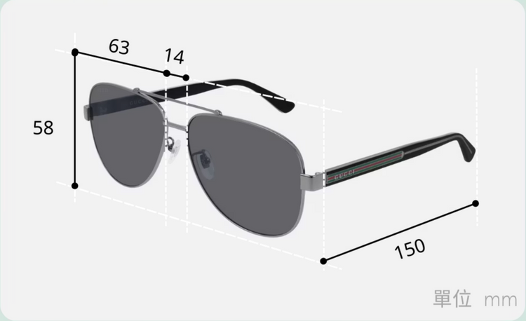GG Aviator Polarized Sunglasses (GG0528S)