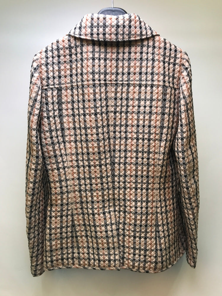 GEO CHECK WOOL SHORT COAT