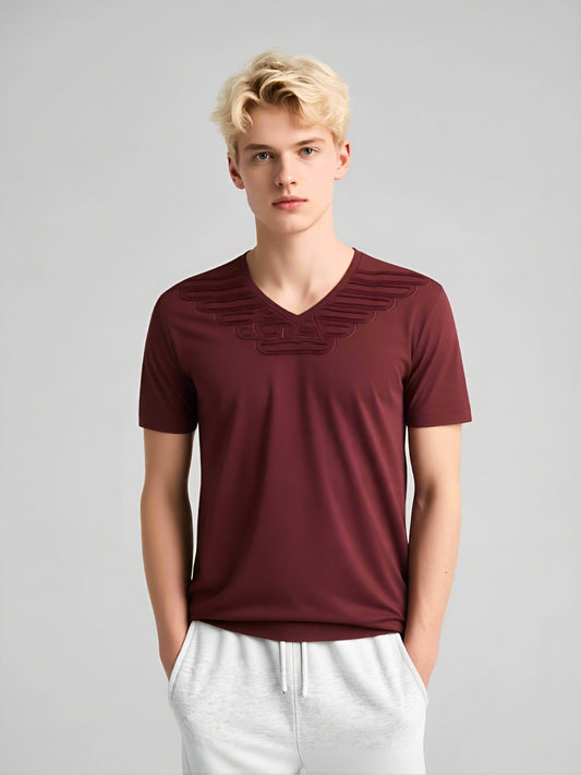 EA  MEN V-neck short-sleeved T-shirt