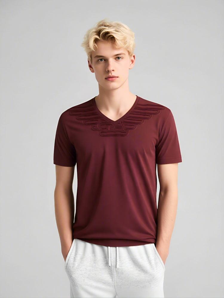 EA  MEN V-neck short-sleeved T-shirt