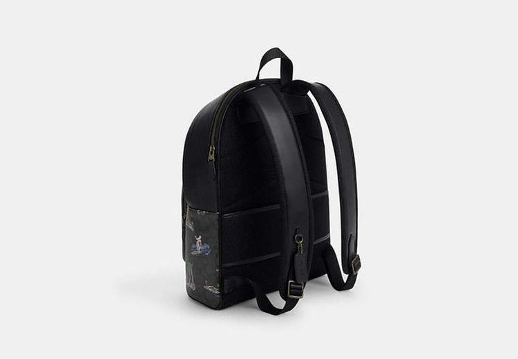 West Backpack In Signature Canvas With Surf Print