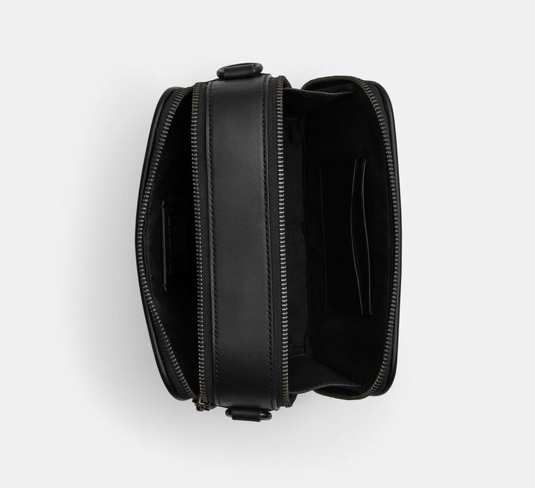 Wyatt Crossbody Bag In Signature Canvas in Charcoal/ Black CW365