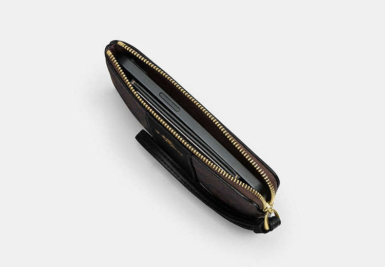 Coach - Corner Zip Wristlet In Signature Canvas (CW854)
