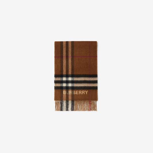 Contrast Check Cashmere Scarf