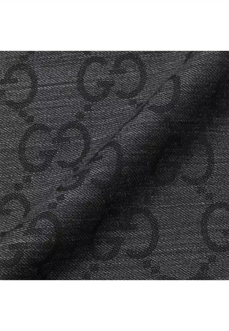 GG Logo Wool Silk Scarf (165904-3G646)
