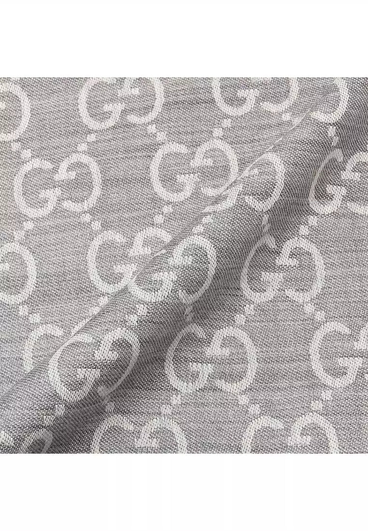 GG Logo Wool Silk Scarf (165904-3G646)