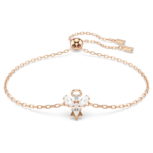 Bracelet Angel, White, Rose gold-tone plated