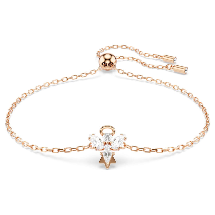 Bracelet Angel, White, Rose gold-tone plated