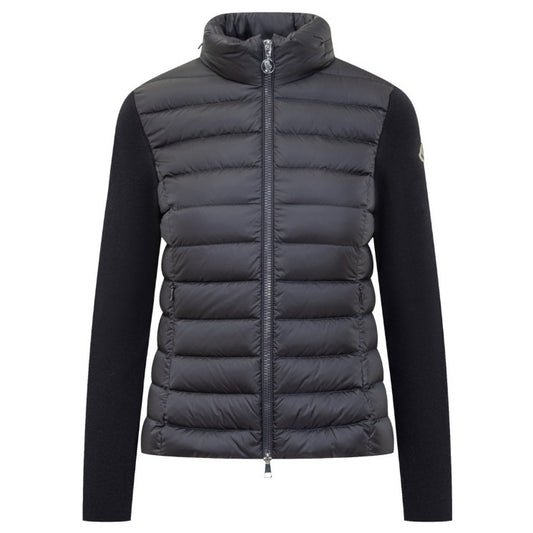 Padded Wool Zip-Up Cardigan