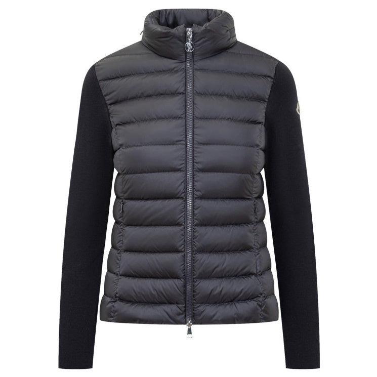 Padded Wool Zip-Up Cardigan