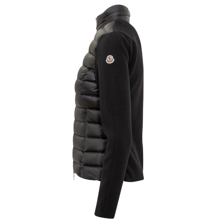 Padded Wool Zip-Up Cardigan