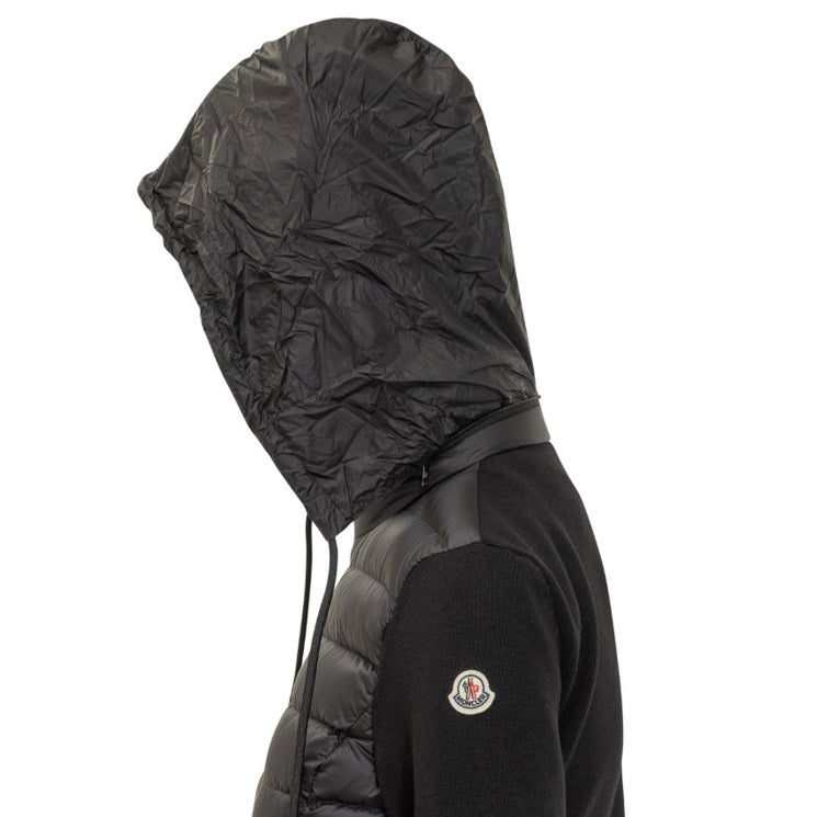 Padded Wool Zip-Up Cardigan