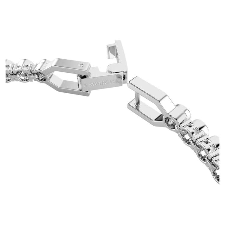 Bracelet Round cut, White, Rhodium plated