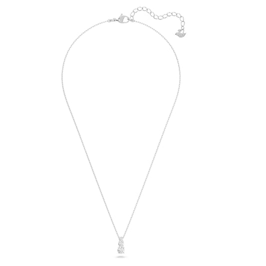 Necklace Round cut, White, Rhodium plated