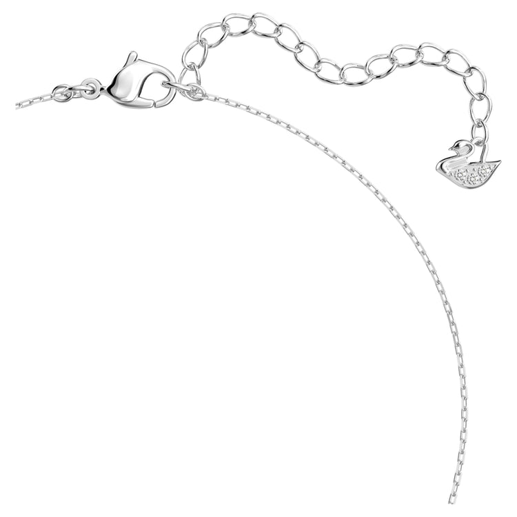 Necklace Round cut, White, Rhodium plated