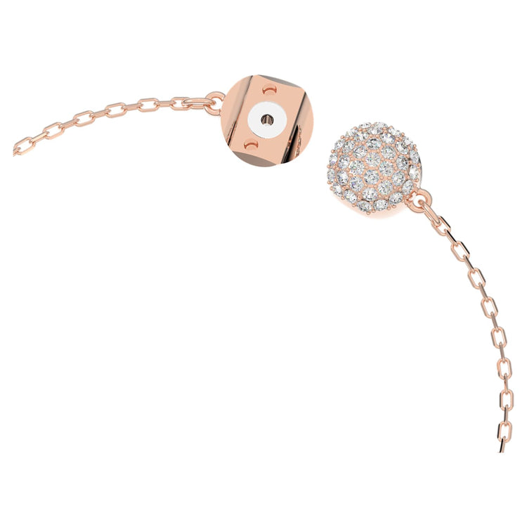 Bracelet Swan, Pink, Rose gold-tone plated