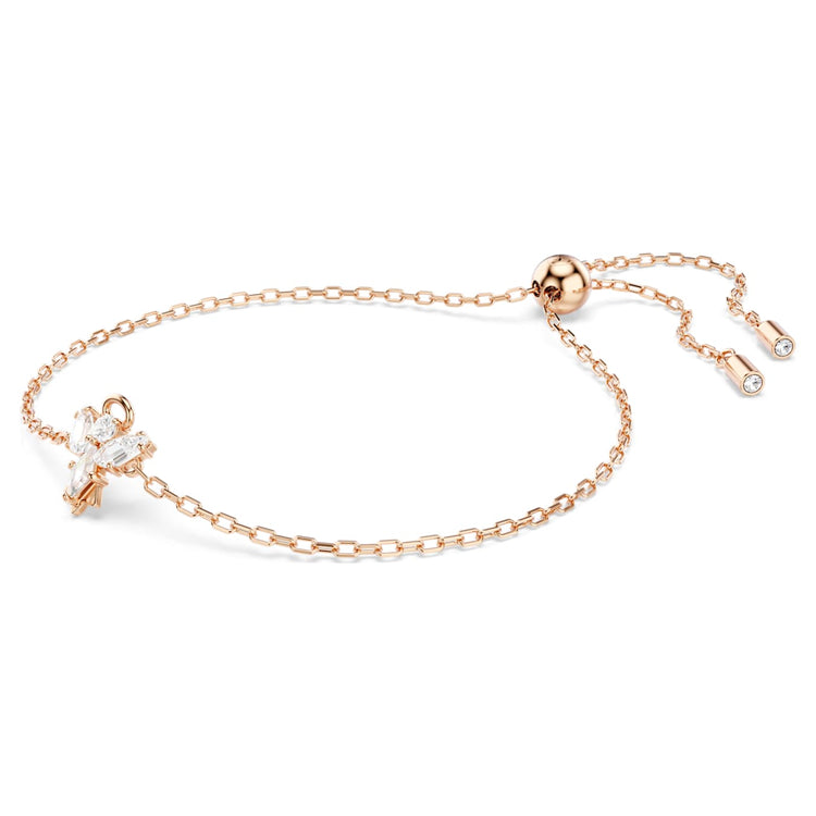 Bracelet Angel, White, Rose gold-tone plated