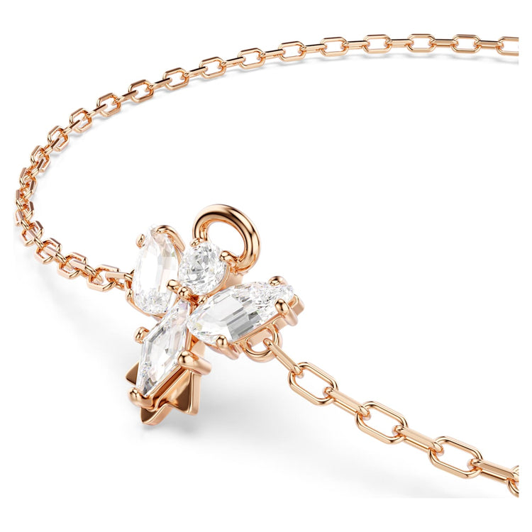 Bracelet Angel, White, Rose gold-tone plated