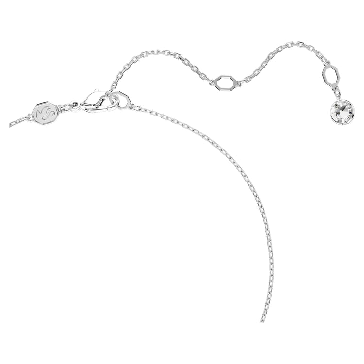 Necklace Round cut, Sphere, White, Rhodium plated