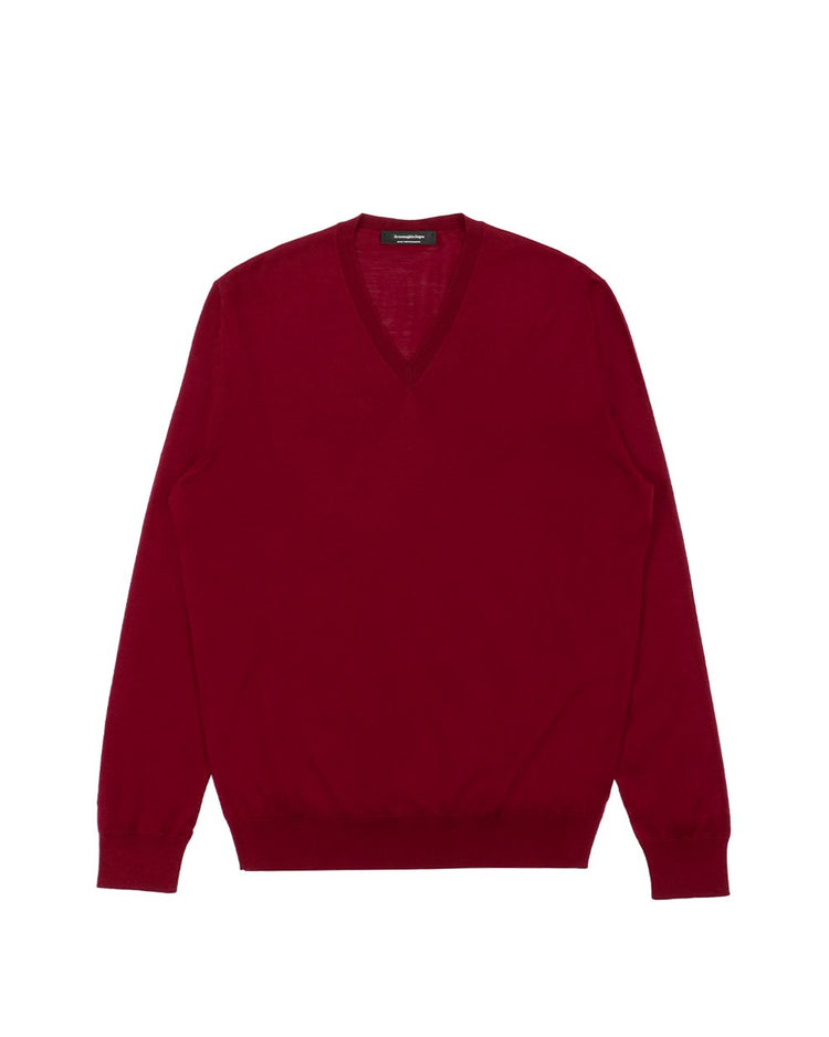 Cotton Long-Sleeves V-Neck Sweatshirt